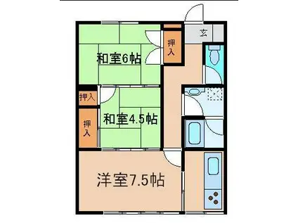 レジデンス八幡(3K/3階)の間取り写真