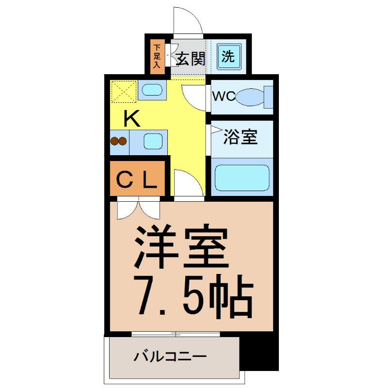 パルティール千種(1K/4階)の間取り写真