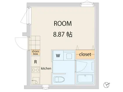 クアードロ三軒茶屋132(ワンルーム/2階)の間取り写真