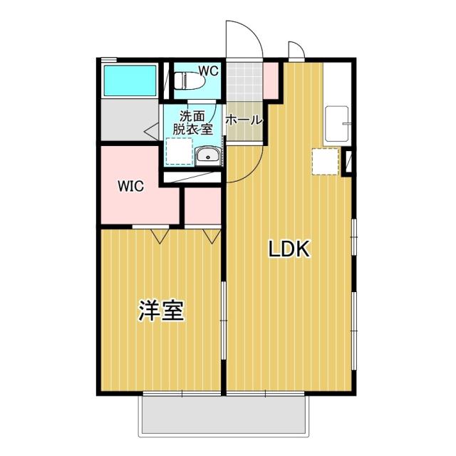 ラ・リィビェール(1LDK/1階)の間取り写真