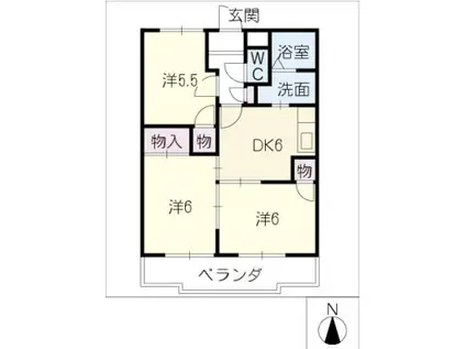 コーポ沢(3DK/3階)の間取り写真