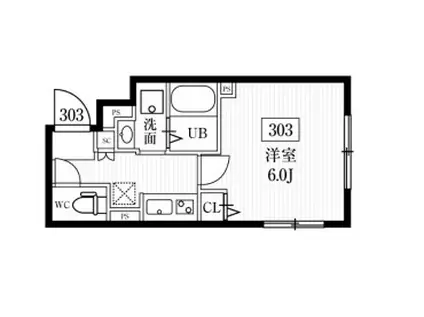 エルファーロ松濤神社前(1K/3階)の間取り写真