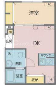 MIREA浮間舟渡(1DK/1階)の間取り写真