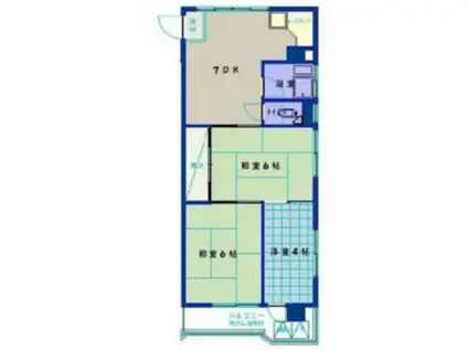 亀谷ビル(3DK/4階)の間取り写真