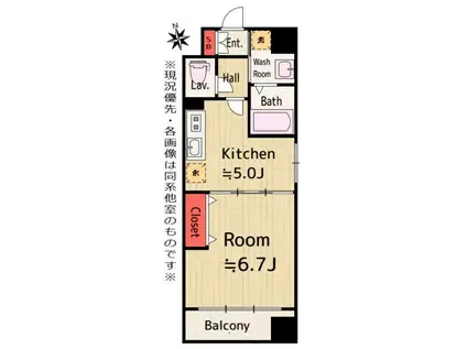 VALOIR KEYAKI(1DK/1階)の間取り写真