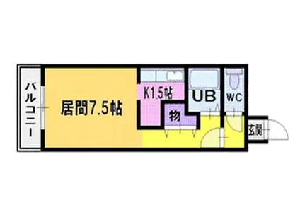 イーストフェアリー(1K/5階)の間取り写真