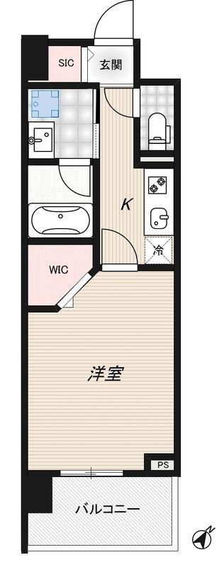 RIDGE豊洲(1K/3階)の間取り写真