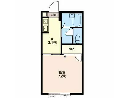 シャローム(1K/1階)の間取り写真