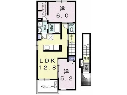 ミネット(2LDK/2階)の間取り写真