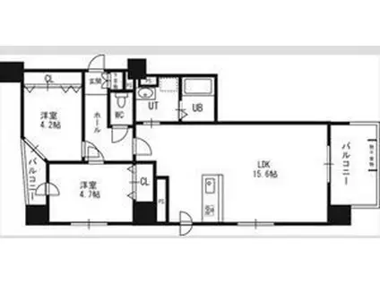 レジェンドコート琴似(2LDK/2階)の間取り写真