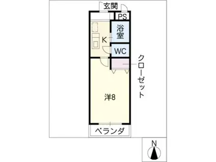 SEASIDE CITY(1K/1階)の間取り写真