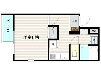 サンヒルズ(1K/5階)の間取り写真