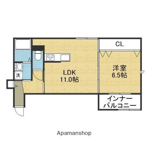 TRICERA COURT(1LDK/3階)の間取り写真