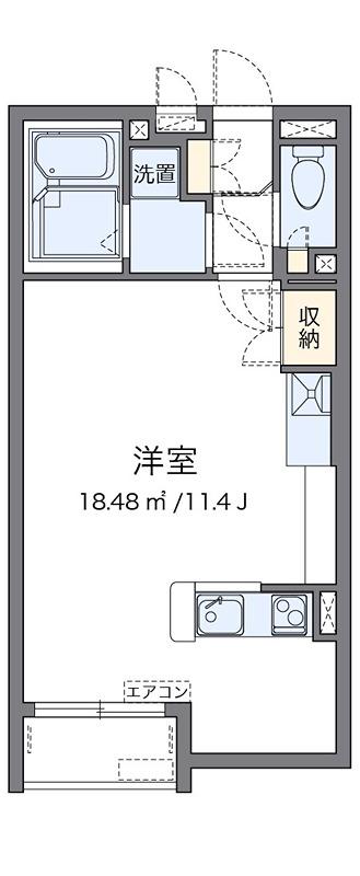 ピオニー橋本(ワンルーム/1階)の間取り写真