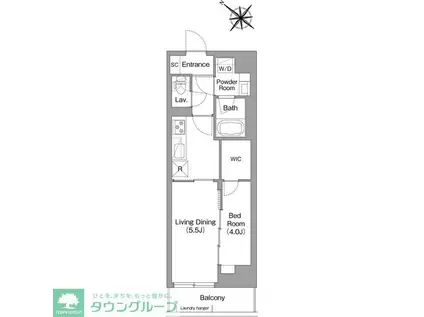 コンフォリア・リヴ豊洲キャナル(1LDK/9階)の間取り写真