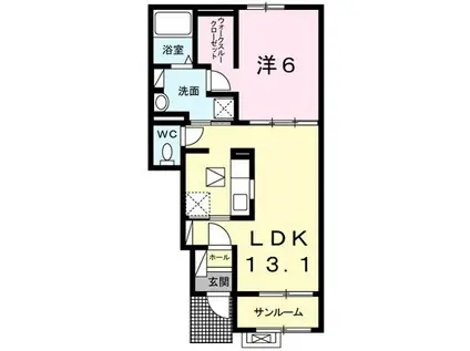 メゾン プラシード(1LDK/1階)の間取り写真