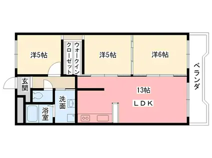 ウエスターレジデンス甲子園口プラウ(3LDK/3階)の間取り写真
