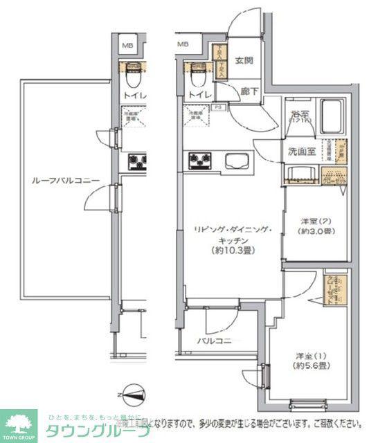 リビオメゾン湯島(2LDK/5階)の間取り写真