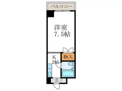 フレーズI(1K/3階)の間取り写真
