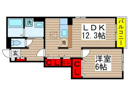 シャルムメゾンII(1LDK/1階)の間取り写真