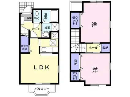 セレーノI(2LDK/1階)の間取り写真