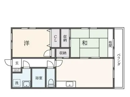 ガーデンシティあざみ野(2DK/2階)の間取り写真