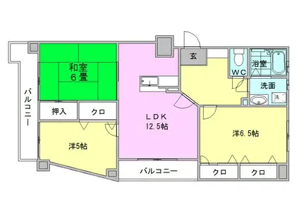 パロリブル(3LDK/2階)の間取り写真