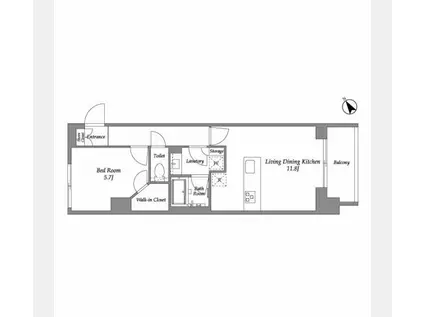 シーズンフラッツ大森西(1LDK/4階)の間取り写真