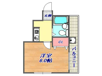 ル・パレ将軍(1K/3階)の間取り写真