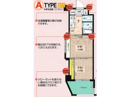 NO.46 ORIENTBLD(2K/12階)の間取り写真