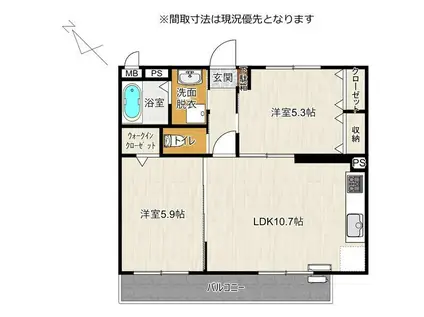 グランディール桜(2LDK/1階)の間取り写真