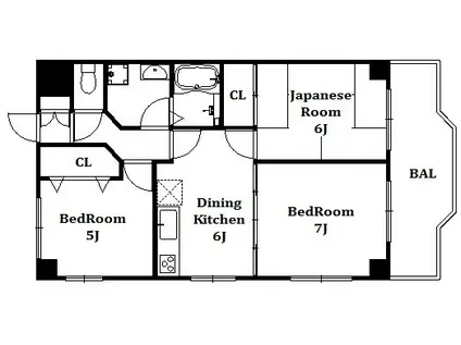 エバーモア北神戸(3DK/4階)の間取り写真