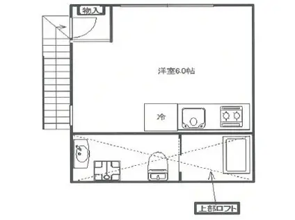 PRIMOPASSO北沢(ワンルーム/1階)の間取り写真