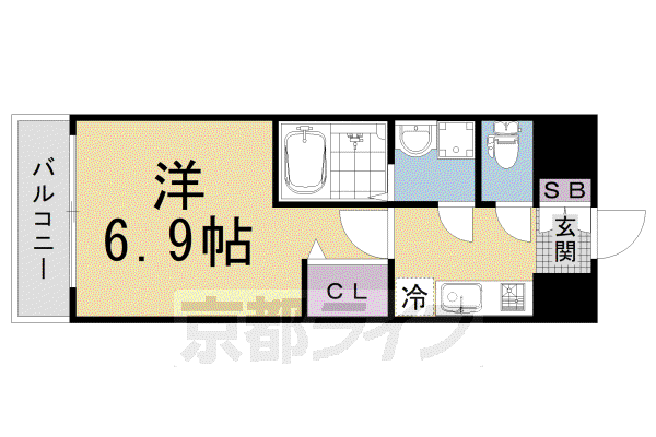 DAIWA GRACE MAISON 京都西七条(1K/7階)の間取り写真