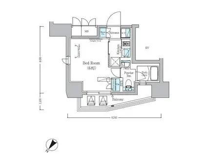 アーバネックス旗の台(1K/11階)の間取り写真