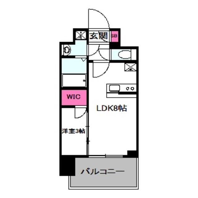 エスリード大阪城イースト(1LDK/4階)の間取り写真