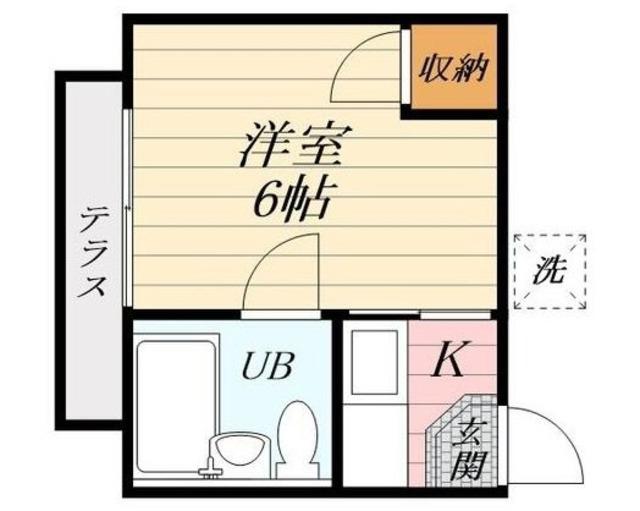 泉町ハイツ(1K/1階)の間取り写真