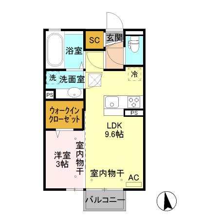 リアンジュ(1LDK/1階)の間取り写真