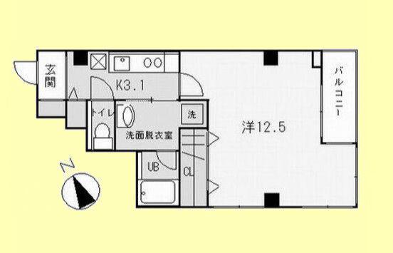 サクシード虎ノ門(1K/5階)の間取り写真