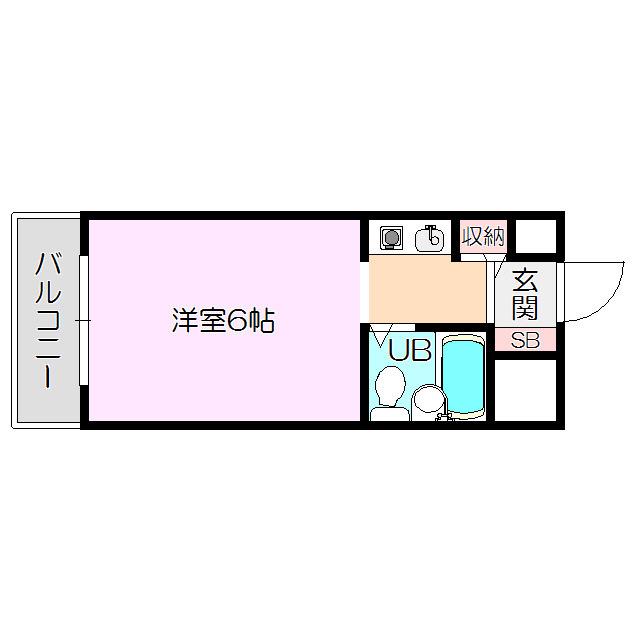 サニーハイツ伊東(1K/6階)の間取り写真