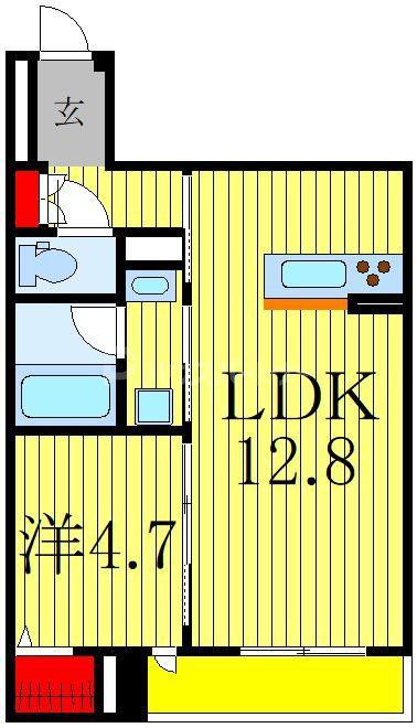 シャーメゾン新富町(1LDK/1階)の間取り写真