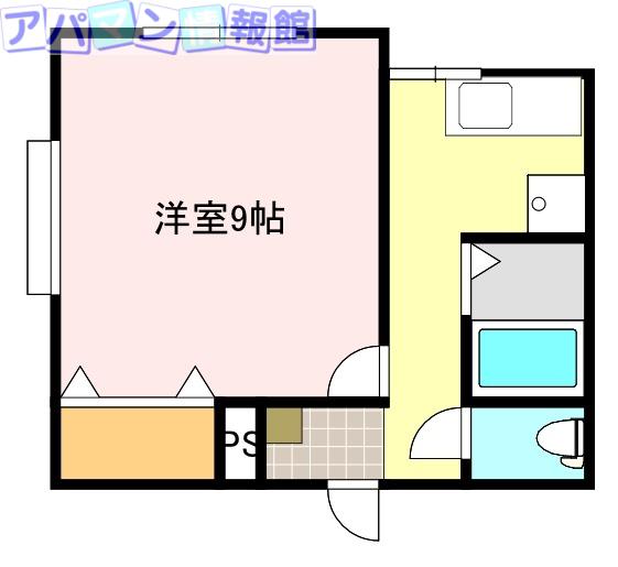 スペーラI(1K/2階)の間取り写真