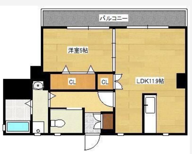ロイヤルタワー花畑駅前(1LDK/8階)の間取り写真