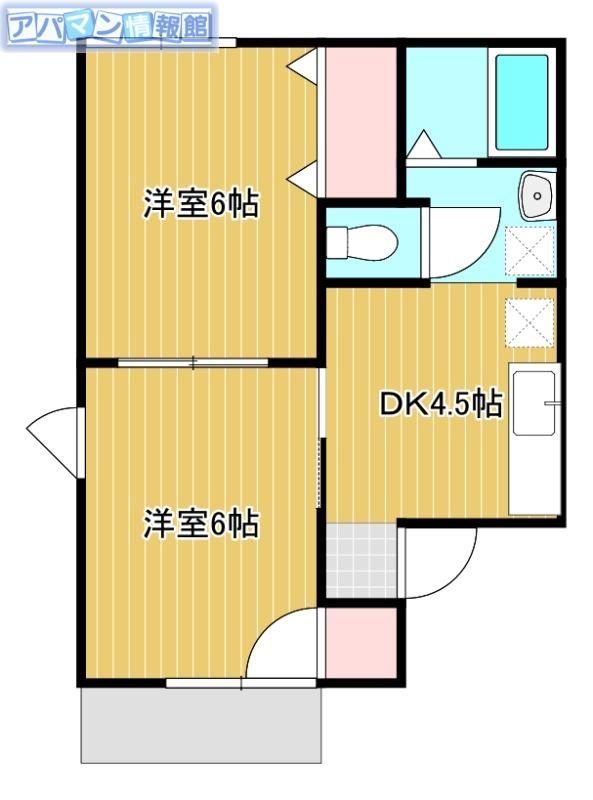 フルーヴ松波(2DK/2階)の間取り写真