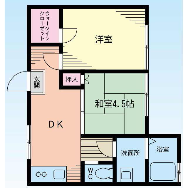 シャルマンわらく(2DK/1階)の間取り写真