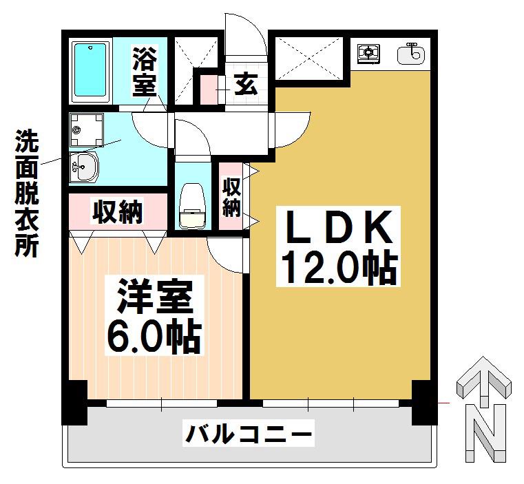 ベラビスタ柴田(1LDK/2階)の間取り写真