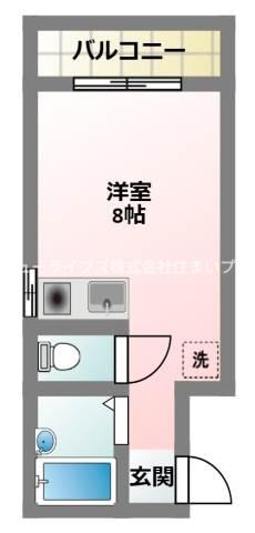 ボナールマメゾン(ワンルーム/3階)の間取り写真