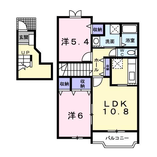 ベルフラワー(2LDK/2階)の間取り写真