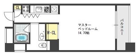 ザ タワー大阪レジデンス(ワンルーム/6階)の間取り写真