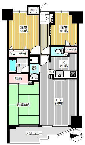 朝日クレスパリオ王子(3LDK/4階)の間取り写真